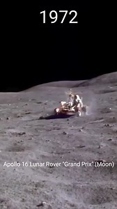 Apollo 16 Lunar Rover "Grand Prix" [1972 April 21, Moon] On this day in 1972, astronaut John W. Young gave the Lunar Roving Vehicle (LRV) a speed test during Apollo 16’s first moonwalk at the Descartes Highlands — earning the nickname “Grand Prix” run. 🏁🌕 It was a planned experiment to test the rover’s performance at “high” speeds — about 6 mph (10 km/h)! 📸 Captured on 16mm film by Astronaut Charles Duke, who joined Young on the surface while Astronaut Thomas Mattingly orbited above in Comman