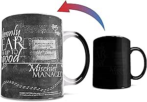 Morphing Mugs Harry Potter - Marauder's Map - Black and White - I Solemnly Swear - Mischief Managed - One 11 oz Color Changing Ceramic Mug – Image Revealed When HOT Liquid Is Added! MMUG297