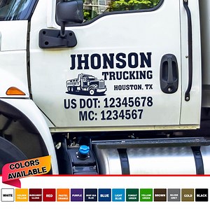 Truck Lettering Fully Customizable Trucking Decal Your Company Name or Logo Vinyl Sticker Door Lettering Semi Truck Tractor Trailer Truckers - Etsy