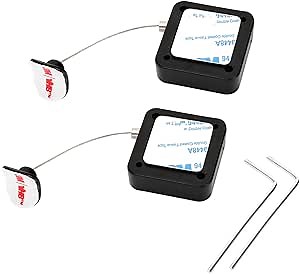 6.5 Ft Retractable Remote Control Safety Lock Tether, Remote Control Leash with Adjustable Lock Strap for TV Remotes, Game Controllers, and Tablets - Perfect for Showrooms (Pack of 2)