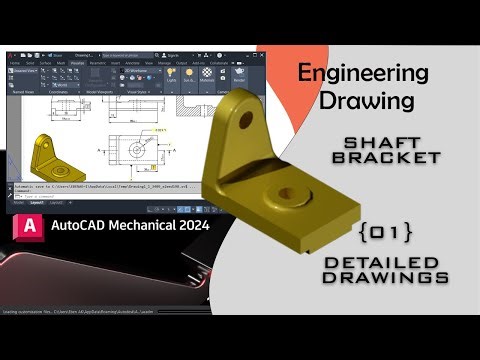 Beginner friendly Detailed Drawing of a Shaft Bracket - PART 1