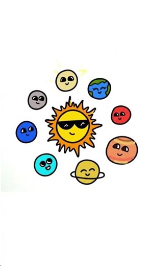 Learn 2 Draw this Cute Solar System 😍