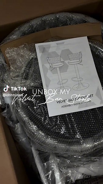 Setting Up Velvet Bar Stools from TikTok Shop