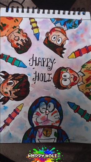 HOLI SPECIAL ART 🌈 #anime#holi#art#shorts#trending