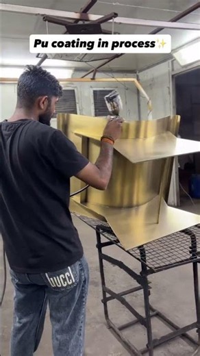 ✨ Premium Gold PVD Coating Process | Mirror Finish Stainless Steel ✨ #industrialwork #manufacturing
