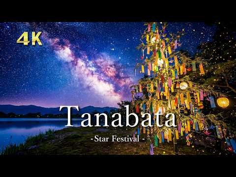 【4K】七夕の星空と天の川｜癒しの睡眠ピアノBGM｜Tanabata Star Festival Relaxing Music｜Milky way