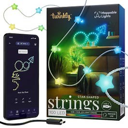 Twinkly Strings USB - 100 Star-shaped RGB LEDs, 6.5M Clear Wire, USB-C