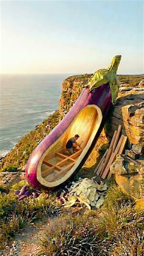 One Man Built a Shelter Inside an Eggplant