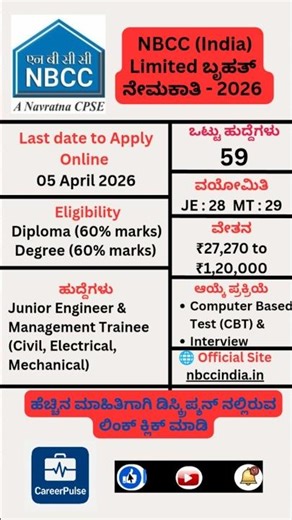 NBCC Limited Recruitment 2026 | 59 Vacancies for Junior Engineer & Management Trainee | Apply Now!