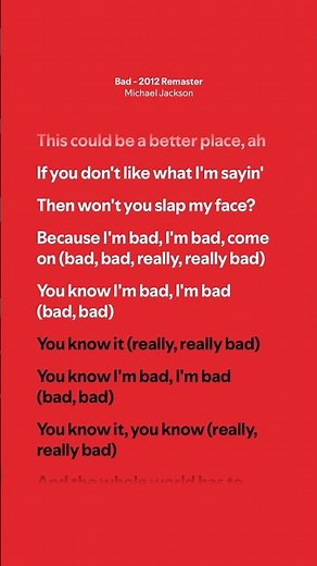 Bad - Michael Jackson (Lyrics)