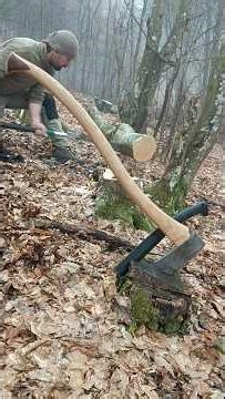 "Felling Trees and Stacking Firewood with Traditional Tools"