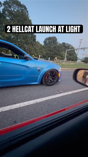 2 hellcats launch at light #srt #hellcat #mopar #hemi #dodge #supercharged