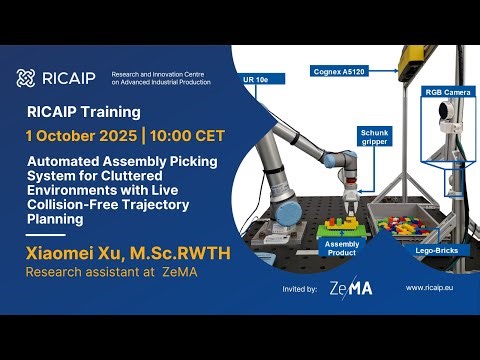 RICAIP Training: Automated Assembly Picking with Live Collision-Free Trajectory Planning
