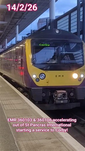 EMR 360 set departing St Pancras! #trainspotting #class360 #eastmidlandsrailway