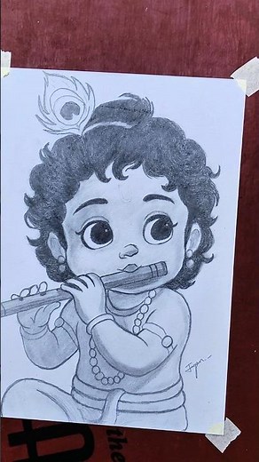 Cute Baby Krishna Pencil Sketch | Easy Drawing for Beginners