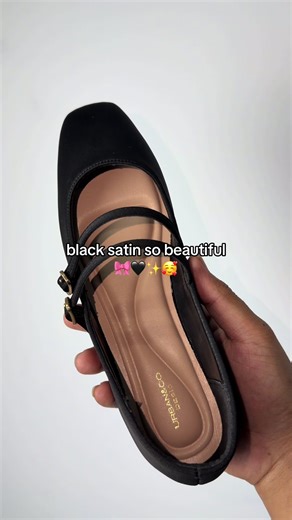 Charming Black Satin Flat Shoes for Girls