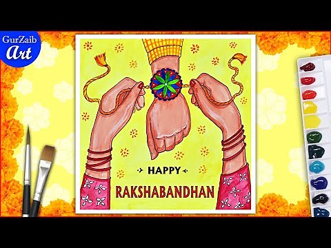 Raksha Bandhan drawing || Rakhi festival painting art || easy and step by step