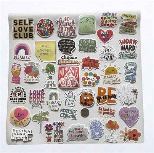 Inspirational Sticker Collection 40  Stickers Lot Mental Health Therapy Therapist Positive Thinking Variety Mixed Motivational (MH3) - Etsy