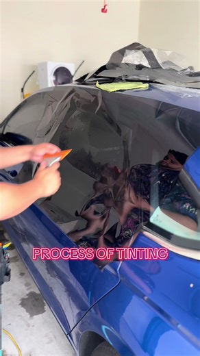 It starts with a deep clean to remove any dust or debris. Then we precision cut the film, heat shrink it to match the curve of the glass, and carefully install it with clean edges and zero contamination. Every window gets checked before we call it done. #arizona #phoenix #az #windowtinting #beforeandafter