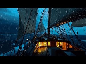 Heavy Rain & Thunder Sounds for Relaxing Completely | Sound of Ocean Waves Help you DEEP SLEEP