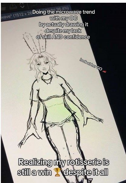 Microwave Trend with My Original Character Drawing