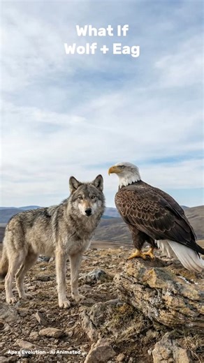 Apex Evolution on Instagram: "Wolf × Eagle Hybrid Evolution | Apex Predator Reimagined What if evolution took a different path? This video explores a speculative apex evolution where the strength, intelligence, and endurance of a wolf combine with the vision, wings, and aerial dominance of an eagle to form a completely new hybrid species. Designed as a future-wildlife concept, this wolf × eagle hybrid is not a real animal, but a realistic visualization of how evolution might create a new apex pr
