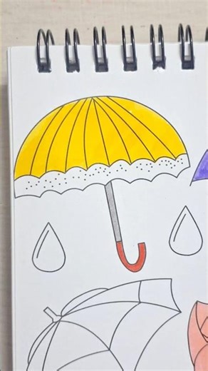 #umbrella #rain #drawing #easy #sunset #shorts #viral #trending #art #craft #monsoon #love #cartoon