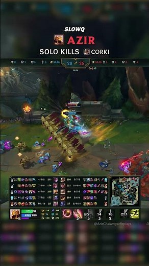 (SlowQ) Azir SOLO KILLS Corki (DV1 Faetski) | EUW Challenger Patch 26.14 #shorts
