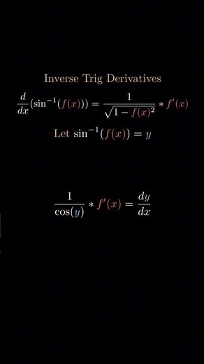 Inverse Trig Derivates #maths #mathematics #calculus #education #trigonometry #algebra #mathematics