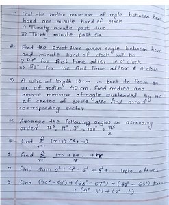 Find the radian measure of angle between hour hand and minute h... | Filo