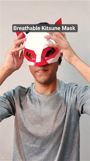 #diy Kitsune Mask #papercraft #kamidiy
