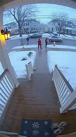 Freezing rain creates instant ice skating rink on street #amazing #snow #weather #trending #cool