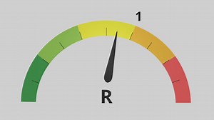 Premium stock video - Meter indicating the basic reproductive ratio