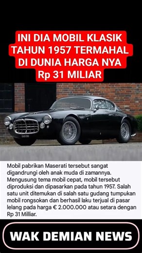MOBIL KLASIK TAHUN 1957 INI HARGA NYA SANGAT MAHAL #shortsvideo