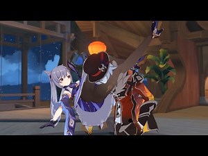 Keqing uses flying headscissors! (Genshin Impact) [Project DL]