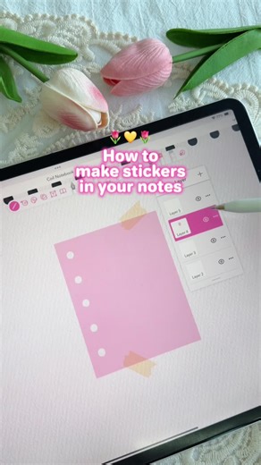 How to make stickers in your notes 🩷💛🩷 #studytips #notetaking #digitalnotes #ipadnotetaking #ipad