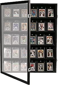 Premium Sports Card Display Case - 35 Graded Trading Card Display | Wall-Mounted Baseball Card Display Frame with UV Protection, Lockable | Perfect for Basketball, Hockey, Football, Pokemon Collection