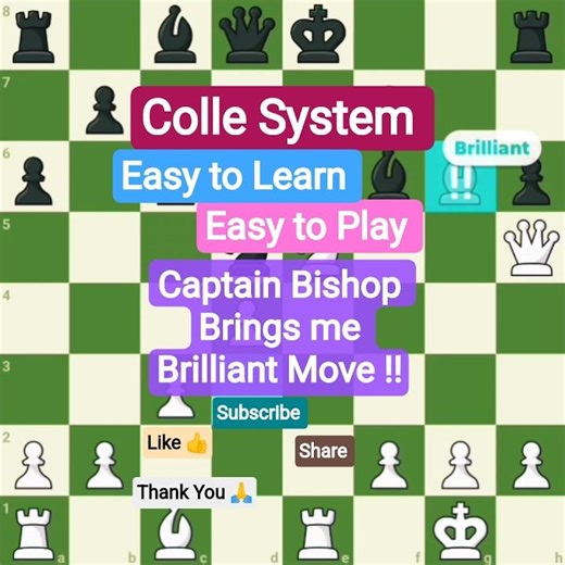 COLLE SYSTEM 💞 Checkmate in 18 Moves!! #chess #chessopening