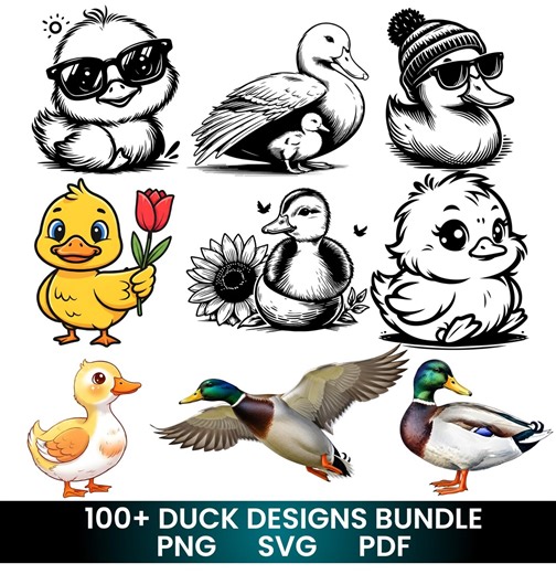 100  Duck SVG Bundle, Cute Duck PNG, Duck Clipart Bundle, Duckling Svg, Duck Cartoon Designs, Animal SVG Bundle, Duck Shirt Design - Etsy