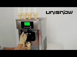 Unisnow operation video of soft serve ice cream machine gelato RB1116A mini