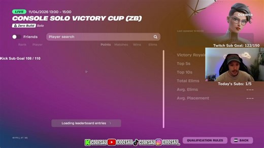 🏆ZB SOLO VIC CASH CUP🏆| 🚨 SUBATHON NEXT WEEK 🚨 | USE CODE 'CODESTV'
