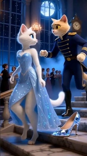 cindrella cat 👑🩵#meow #cartoon #cat #catshorts #meowgic #anime @meowmeow-1000