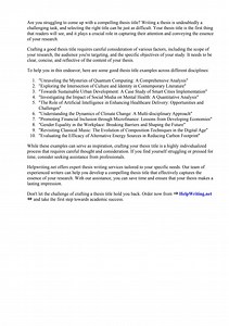 Good Thesis Title Examples