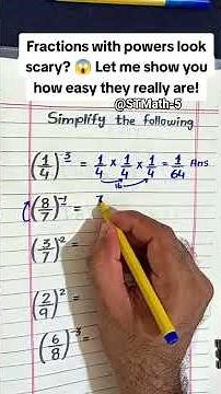 Fractions with Positive & Negative Powers Explained #exam #Math Tricks#FractionsMadeEasy