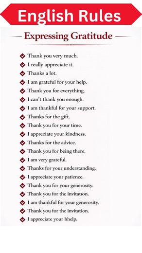 50+ Ways to Say Thank You in English | Expressing Gratitude in Daily Conversations #english #esl