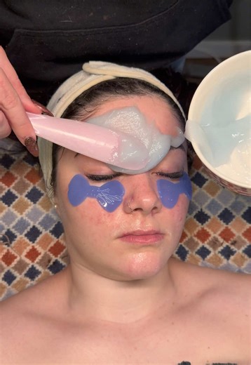 Asmr facial 💙🫧 #asmrfacial #facial #asmr #asmrspa #hydrojellymask | ASMR