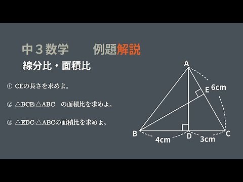 中3 図形相似 線分比・面積比