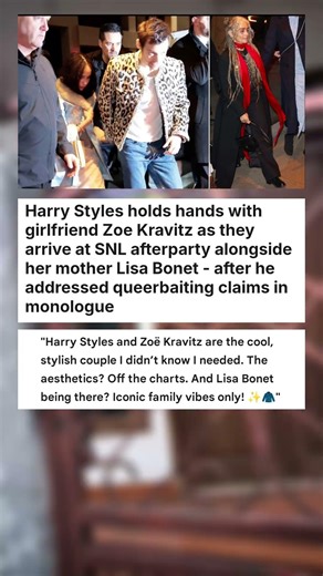 Harry Styles holds hands with girlfriend Zoe Kravitz as they arrive at SNL ... #celebrity