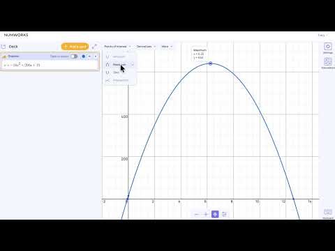 Find key points for a Grapher card on The NumWorks Board