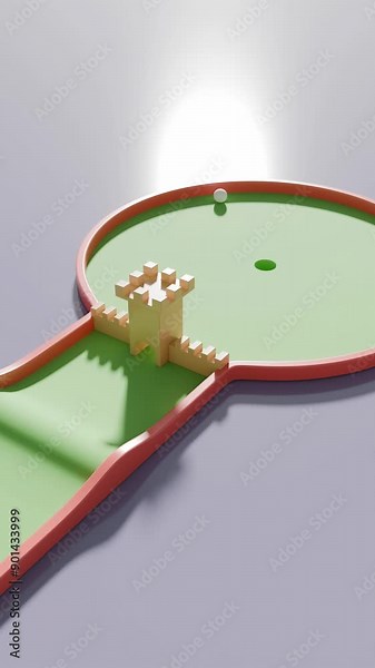 mini golf loop 3D unsatisfying animation
